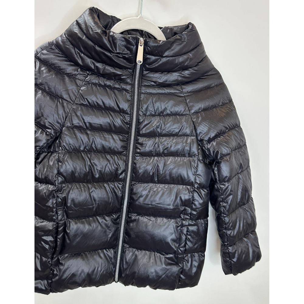 Sam Edelman Black Puffer Funnel Neck Jacket Down Quilted Full Zip Lightweight XS - Picture 5 of 14